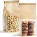 ZORRITA Paquete de 50 Bolsas de Papel para Pan con Ventana, 5.1 x 3.9 x 11 Pulgadas, Cierre de Cinta para Empacar Bagels, Pasteles, Palomitas y - imagen 1