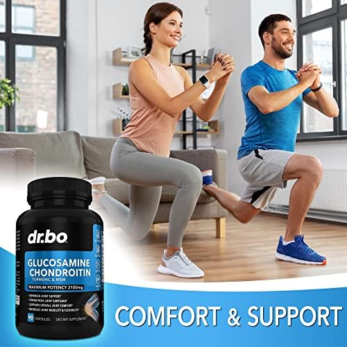 Suplemento de Glucosamina, Condroitina, MSM y Cúrcuma - Salud Articular 2100mg para Rodillas y Huesos - Cápsulas Avanzadas para Hombres y Mujeres - imagen 4