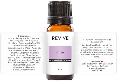 Mezcla de Aceites Esenciales Calm de REVIVEEO - 100% Puro, Grado Terapéutico para Difusor, Humidificador, Masaje, Aromaterapia, Cuidado de Piel y - imagen 2