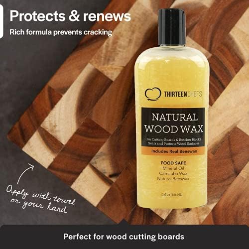 Cera y Acondicionador para Tablas de Cortar con Cera de Abejas de Grado Alimenticio - Cuida Encimeras de Madera, Bloques de Carnicero y Utensilios - - imagen 2