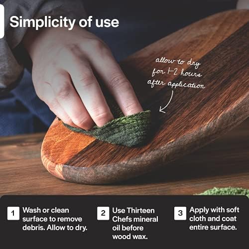 Cera y Acondicionador para Tablas de Cortar con Cera de Abejas de Grado Alimenticio - Cuida Encimeras de Madera, Bloques de Carnicero y Utensilios - - imagen 5