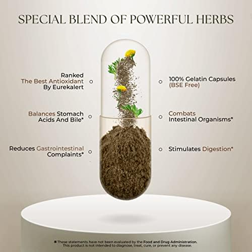 Wormwood Super W Blend 330 Mg de Dr Clark Store, 100 Cápsulas, Suplemento Botánico Tradicional para el Equilibrio Digestivo y Limpieza Interna, Sin - imagen 3