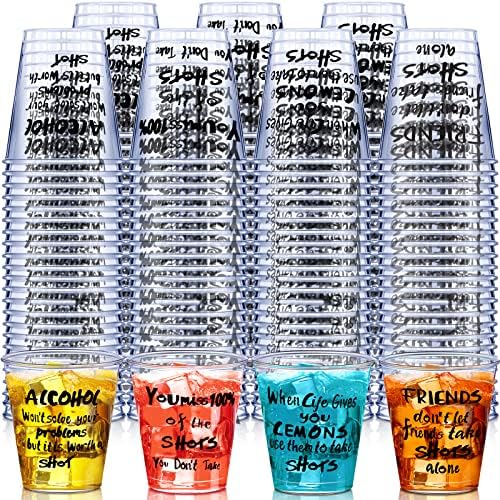 Vasos de Plástico Desechables Peryiter 100 Pzs 1.7 oz Transparentes para Shots, Diseño Divertido, Ideal para Bodas y Fiestas de Cumpleaños - imagen 1