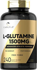 Cápsulas de Glutamina Carlyle L | 1500mg | 240 Contenido | Fórmula Avanzada para Atletas | Suplemento Sin OGM y Libre de Gluten - imagen 1