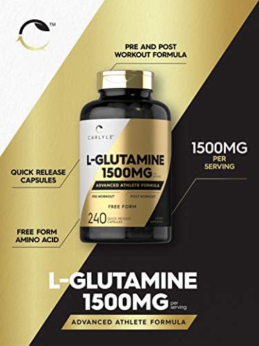 Cápsulas de Glutamina Carlyle L | 1500mg | 240 Contenido | Fórmula Avanzada para Atletas | Suplemento Sin OGM y Libre de Gluten - imagen 3