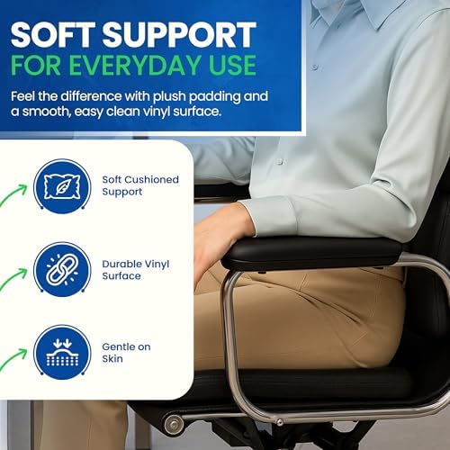 Salvavidas Healthline para Sillas de Ruedas, Par de Almohadillas de Vinil para Brazos Universales de 10, Color Negro - imagen 6
