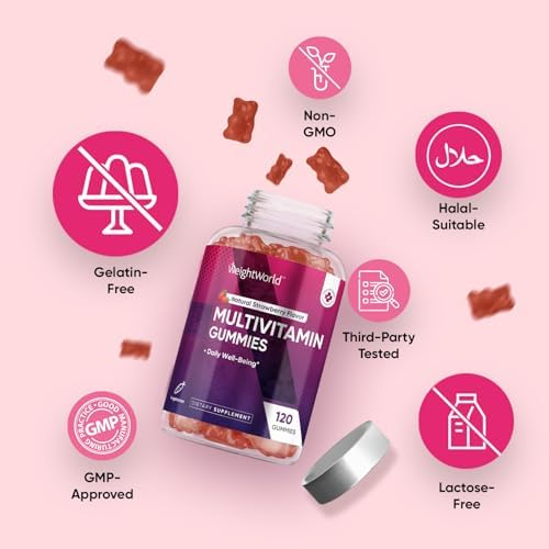 Gomitas Multivitamínicas WeightWorld para Adultos - Halal - Vitaminas A, C, D3, B6, B12 y Biotina - 120 Gomitas para Hombres y Mujeres de Todas las - imagen 6