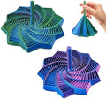 Set de 2 Estrellas Sensoriales 3D Expandibles, Juguete Antiestrés en Espiral Hexagonal de 4.3 Pulgadas (Azul-Púrpura + Azul-Verde) - imagen 1