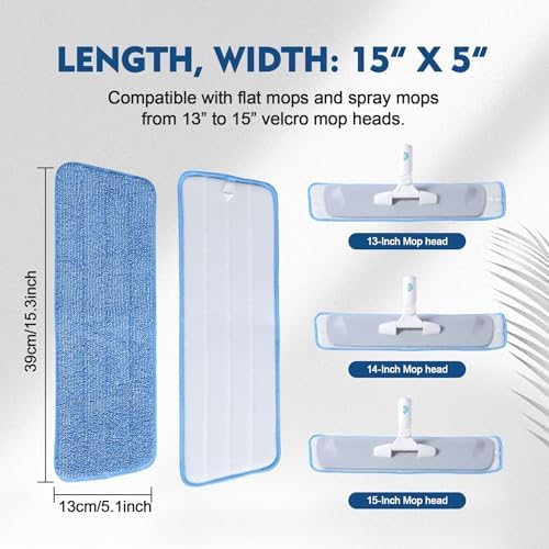 MABUBU Paquete de 3 Almohadillas de Microfibra para Mopas, Reemplazos Reutilizables para Mopas de Spray, Almohadillas para Limpieza de Pisos - imagen 3