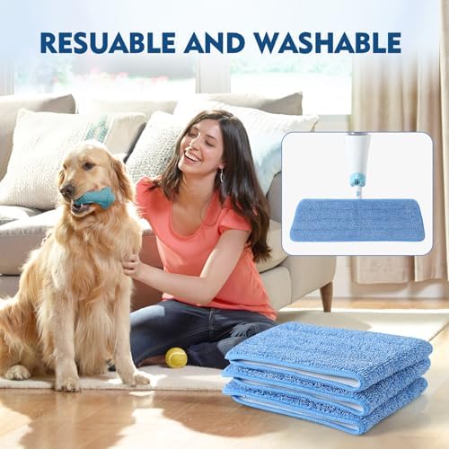 MABUBU Paquete de 3 Almohadillas de Microfibra para Mopas, Reemplazos Reutilizables para Mopas de Spray, Almohadillas para Limpieza de Pisos - imagen 8