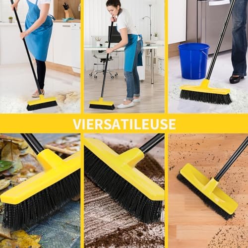 Escoba de Empuje para Interior y Exterior 30 cm de Ancho, Mango de 127 cm con Cerdas Firmes para Limpiar Patio, Entrada, Madera, Piedra y Piso de - imagen 3