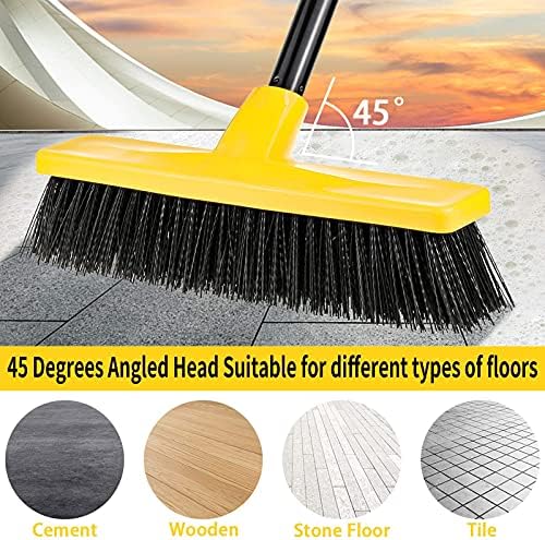 Escoba de Empuje para Interior y Exterior 30 cm de Ancho, Mango de 127 cm con Cerdas Firmes para Limpiar Patio, Entrada, Madera, Piedra y Piso de - imagen 5
