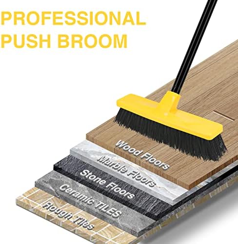 Escoba de Empuje para Interior y Exterior 30 cm de Ancho, Mango de 127 cm con Cerdas Firmes para Limpiar Patio, Entrada, Madera, Piedra y Piso de - imagen 8