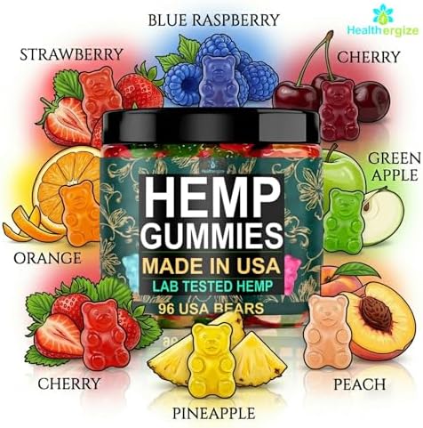 Gomitas de Cáñamo para Dormir y Relajación - Hechas en EE. UU. - Caramelos de Goma Infundidos con Aceite de Cáñamo - 96 Piezas - imagen 7