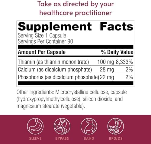 Vitaminas B1 Thiamina Bariatric Advantage - 100 mg Mononitrato de Tiamina - Fácil Digestión - Diseñado para Pacientes Bariátricos - 90 Cápsulas - imagen 4