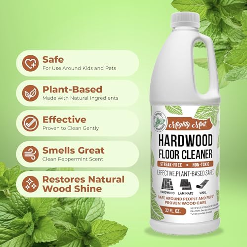 Limpiador de Pisos de Madera Mighty Mint, Listo para Usar con Mopas y Pulverizadores, Aroma Natural a Menta, 32 oz - imagen 5
