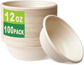 Tazones Compostables GreenWorks de 12 OZ, 100 Piezas, Pequeños de Bagazo y Fibra de Bambú Sin Blanquear - imagen 1