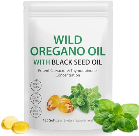 Aceite de Orégano con Aceite de Semilla Negra, Cápsulas de Aceite de Orégano, 120 Contenido, Antioxidantes Naturales, Sin OGM, Sin Gluten, Alto en - imagen 3