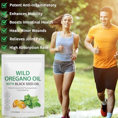 Aceite de Orégano con Aceite de Semilla Negra, Cápsulas de Aceite de Orégano, 120 Contenido, Antioxidantes Naturales, Sin OGM, Sin Gluten, Alto en - imagen 5