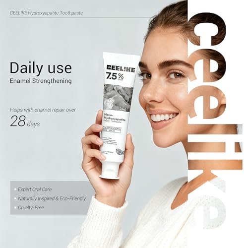 Pasta dental de hidroxiapatita para protección avanzada del esmalte, fórmula suave y efectiva, sin flúor, para dientes sensibles, 120 g (2) - imagen 8