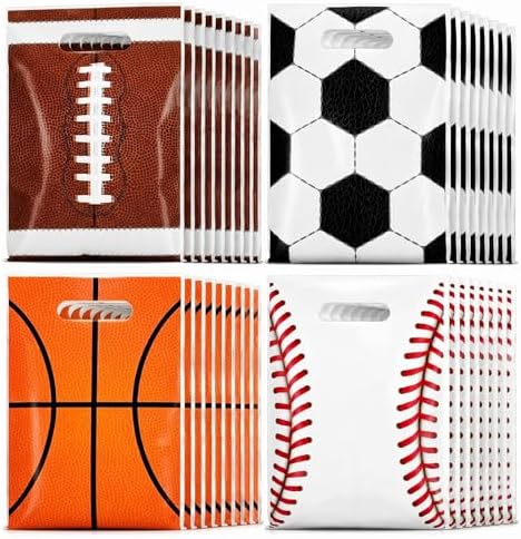Bolsas de Regalo de Plástico Funrous para Fiesta de Fútbol - 100 Piezas, con Manijas, para Dulces y Sorprendentes, Ideal para Cumpleaños y Eventos - imagen 1