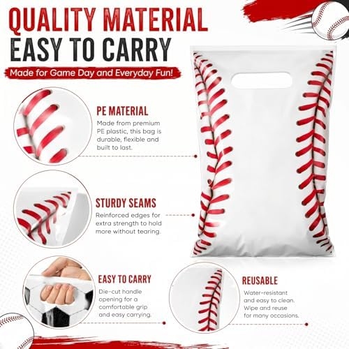 Bolsas de Regalo de Plástico Funrous para Fiesta de Fútbol - 100 Piezas, con Manijas, para Dulces y Sorprendentes, Ideal para Cumpleaños y Eventos - imagen 4