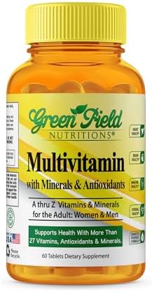 Multivitaminas Halal Greenfield Nutrition para Mujeres y Hombres - 60 Tabletas Gelatinosas Sin Gelatina con 27+ Vitaminas y Minerales, A, B12, C, D3, - imagen 1
