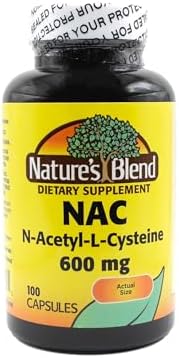 Suplemento NAC de Nature's Blend N-Acetil-L-Cisteína 600mg 100 Cápsulas - Soporte Inmunológico, Antioxidante para la Salud Celular - imagen 1