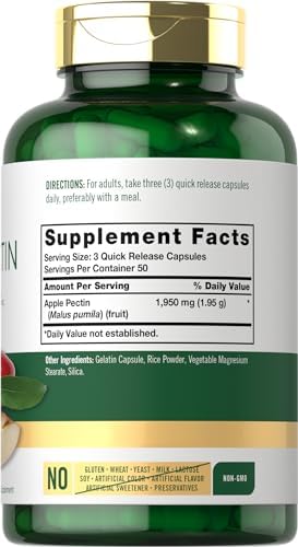 Cápsulas de Pectina de Manzana Carlyle | 1950mg | 150 Píldoras | Suplemento Herbal Sin OGM y Libre de Gluten - imagen 2