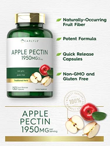 Cápsulas de Pectina de Manzana Carlyle | 1950mg | 150 Píldoras | Suplemento Herbal Sin OGM y Libre de Gluten - imagen 3