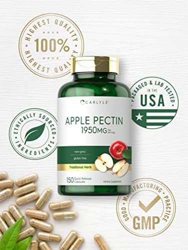 Cápsulas de Pectina de Manzana Carlyle | 1950mg | 150 Píldoras | Suplemento Herbal Sin OGM y Libre de Gluten - imagen 5
