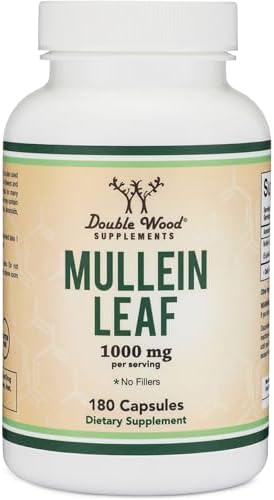 Cápsulas de Hoja de Mullein de Double Wood Supplements, 180 Cápsulas Veganas Sin Rellenos, Apoya la Salud Pulmonar y Respiratoria - imagen 5