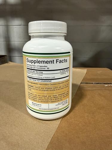 Cápsulas de Hoja de Mullein de Double Wood Supplements, 180 Cápsulas Veganas Sin Rellenos, Apoya la Salud Pulmonar y Respiratoria - imagen 7