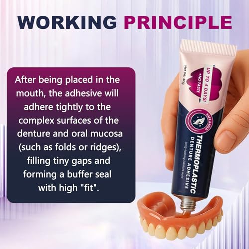 Adhesivo Termoplástico para Dentaduras 2 Pcs, Ajusta y Asegura Dentaduras Superiores e Inferiores, Sujeción Cómoda y Segura por Hasta 4 Días - imagen 3
