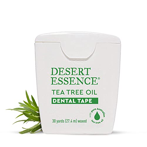 Cinta Dental de Aceite de Árbol de Té Desert Essence - 30 Yardas - Paquete de 2 - Naturalmente Encerada con Cera de Abeja - Cinta Gruesa Sin - imagen 2