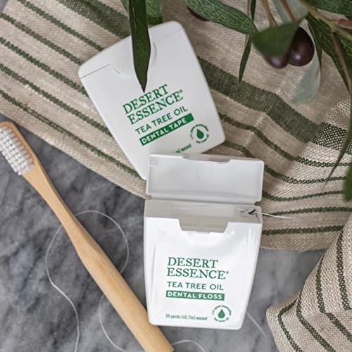 Cinta Dental de Aceite de Árbol de Té Desert Essence - 30 Yardas - Paquete de 2 - Naturalmente Encerada con Cera de Abeja - Cinta Gruesa Sin - imagen 8