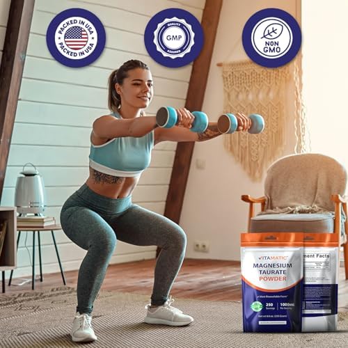 Vitamatic Magnesio Taurato 1000mg por Porción para Salud Muscular, Articular y del Corazón - 250 Gramos - 250 Porciones - imagen 7