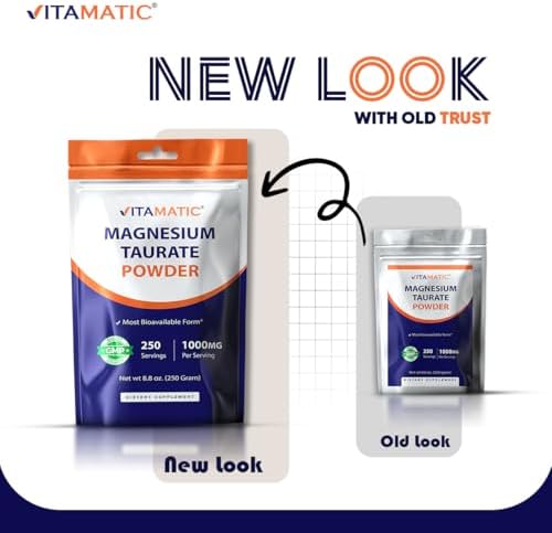 Vitamatic Magnesio Taurato 1000mg por Porción para Salud Muscular, Articular y del Corazón - 250 Gramos - 250 Porciones - imagen 8