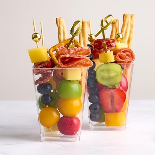 Kucoele 50 Sets de Vasos de Plástico para Charcutería con Palillos, Vasos Transparentes de 5oz para Aperitivos (50 Vasos + 100 Palillos de Cóctel) - imagen 5
