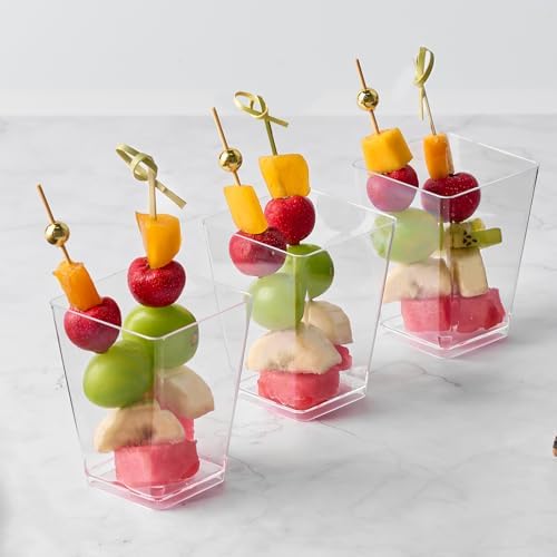 Kucoele 50 Sets de Vasos de Plástico para Charcutería con Palillos, Vasos Transparentes de 5oz para Aperitivos (50 Vasos + 100 Palillos de Cóctel) - imagen 6