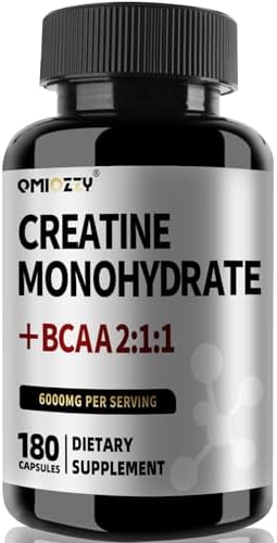 Creatina Monohidratada Micronizada 6000MG en Cápsulas con BCAA 2:1:1 – Suplemento para Fuerza y Recuperación – Vegano, No GMO, Sin Gluten – 180 - imagen 1