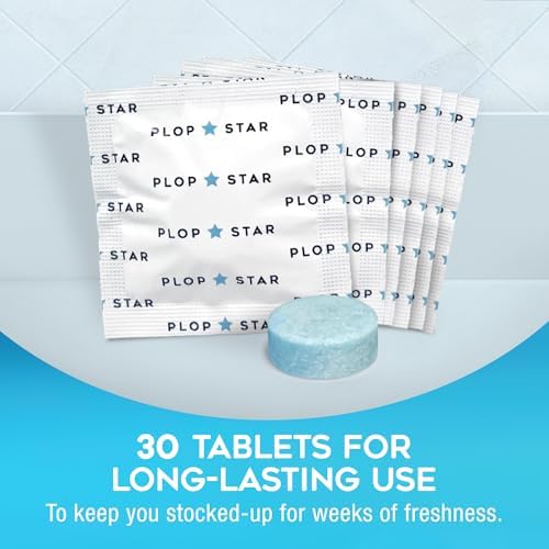Tabletas Desodorantes para Inodoro Plop Star, Eliminador de Olores, Pastillas Portátiles para Control de Olores en Baño, 30 Piezas Envuelta - imagen 7
