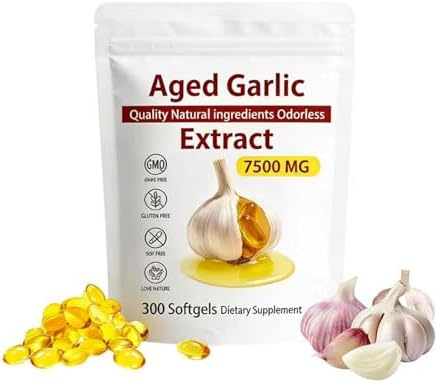 Extracto de Ajo Envejecido - 7500mg Cápsulas de Ajo Orgánico Sin Olor | Suplementos Antioxidantes para Corazón e Inmunidad, Vegetariano, Natural, No - imagen 1