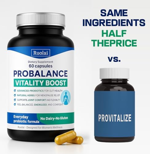 ProBalance Probiotics Ruolai para Mujeres 68B CFU – Soporte para Menopausia, Inflamación y Abdomen – Cúrcuma y Moringa – Salud Digestiva y Articular - imagen 2
