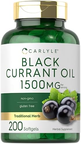 Cápsulas de Aceite de Grosella Negra Carlyle | 1500mg | 200 Contenido | Aceite de Semilla de Grosella Negra | Fórmula Sin OGM y Sin Gluten - imagen 1
