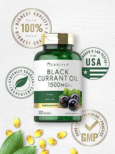 Cápsulas de Aceite de Grosella Negra Carlyle | 1500mg | 200 Contenido | Aceite de Semilla de Grosella Negra | Fórmula Sin OGM y Sin Gluten - imagen 5