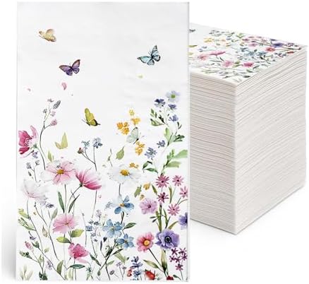 Paquete de 100 Servilletas de Flores Silvestres, Toallas Desechables para Baño, Decoración Floral para Bodas, Baby Showers, Cumpleaños y Fiestas de - imagen 1