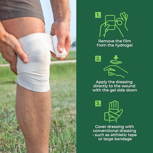 TURFGUARD Hydrogel para Quemaduras con Plata X-Static – Alivio Refrescante, Aprobado por la FDA, Protección Antimicrobiana y Parche Hidratante para - imagen 7