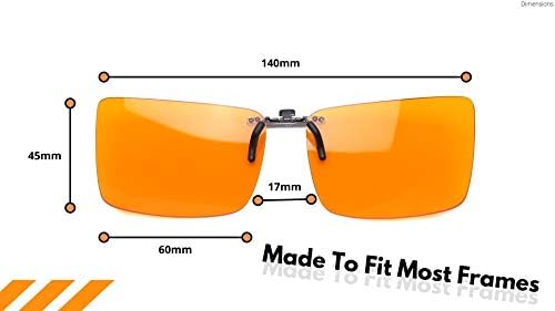 Gafas Vyzia Clip On para Bloqueo de Luz Azul | Se Ajustan sobre Gafas con Prescripción, Lentes Naranjas que Reducen la Fatiga Visual y Ayudan a Dormir - imagen 7