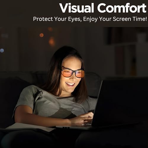 Gafas Vyzia Clip On para Bloqueo de Luz Azul | Se Ajustan sobre Gafas con Prescripción, Lentes Naranjas que Reducen la Fatiga Visual y Ayudan a Dormir - imagen 8